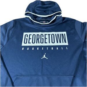 Nike Air Jordan Hoodie Georgetown Hoyas Men's XL Blue‎ Pullover Sweatshirt
